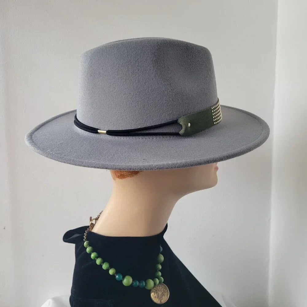 Lisianthus Women's Wide Width Brim Gray Fall/Winter Stylist Hat